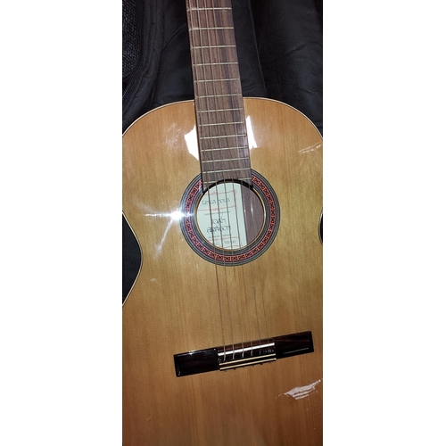 88 - Linea Nova Joan Aragon Acoustics Guitar With Case With Foot Stand