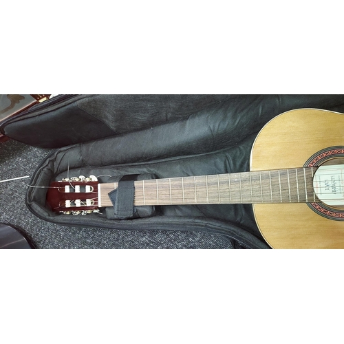 88 - Linea Nova Joan Aragon Acoustics Guitar With Case With Foot Stand