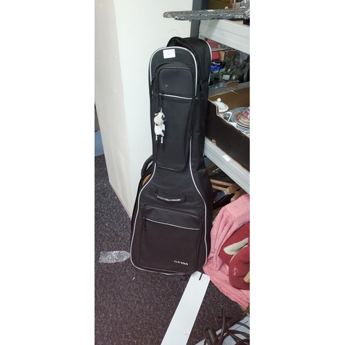 98 - Linea Nova Joan Aragon Acoustics Guitar With Case With Foot Stand