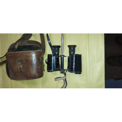 281 - Pair Of Ww2 Era Carl Zeiss German Field Binoculars In Case