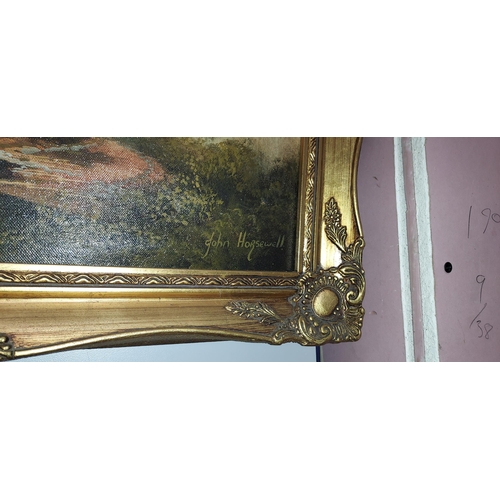 531a - Small Gilt Framed John Constable Style Oil On Canvas By John Horsewell