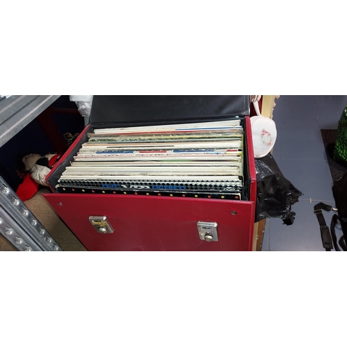 264a - Red Case Of Lp Records