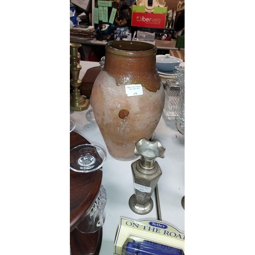 478 - Large Terracotta Pottery Olive Jar 35Cm