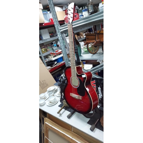 493 - Swift Accoustics Guitar With Strap Neck Repaired