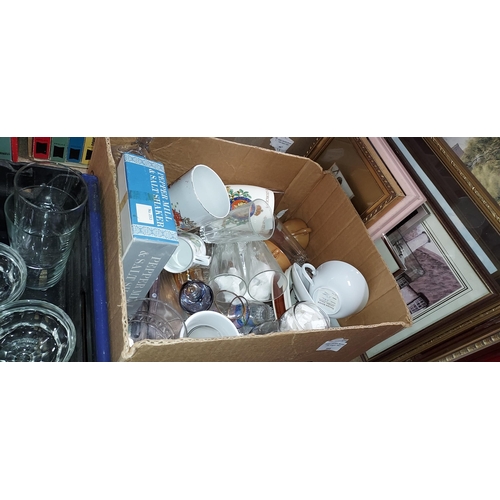 666 - Box Of Mixed Crockery And Cutlery Etc