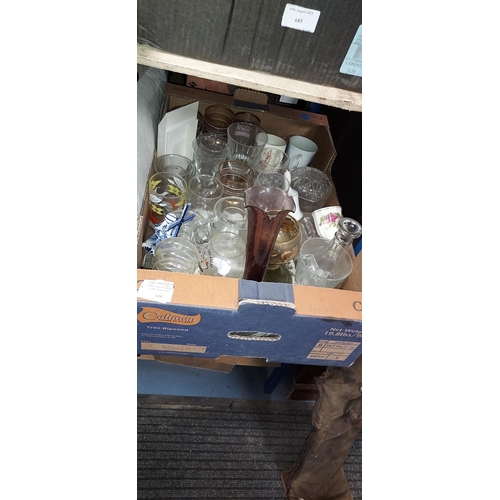 688 - Box Of Glass Ware