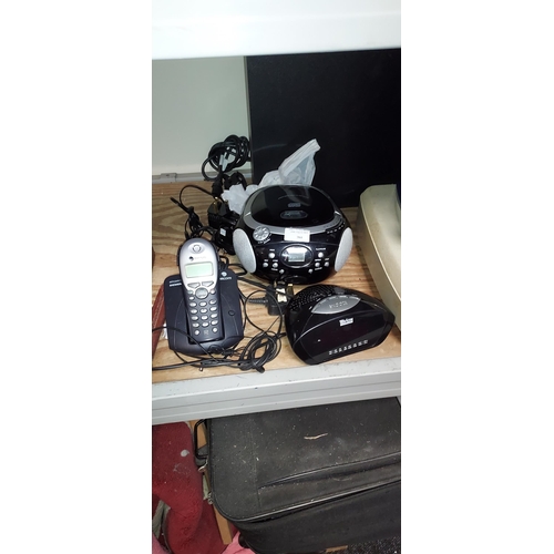 704 - Electric Alarm Clock, Electric Radio/Cd Player And Portable Home Phone With Base Station All Tested ... 