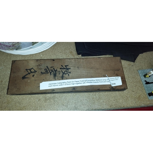 166 - Japanese Calligraphy Dated 1900 Paint On Paper Folding/Concertina 3500Mm Long With 42 Pages Each 82M... 