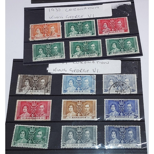 419 - 4 Cards Of King George V1 Coronation Stamps