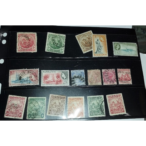 420 - 4 Cards Of Barbados Stamps