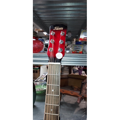 493 - Swift Accoustics Guitar With Strap Neck Repaired