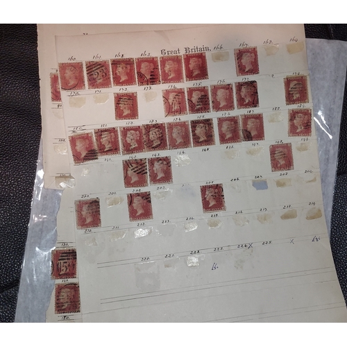 592 - 2 Pages Of Penny Red Stamps