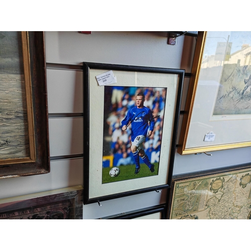 119 - Framed Photo Of Wayne Rooney With Replica Signature