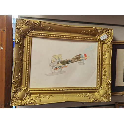 126 - Gilt Framed Watercolour Ww1 By 2Nd Lieutenant Morgan