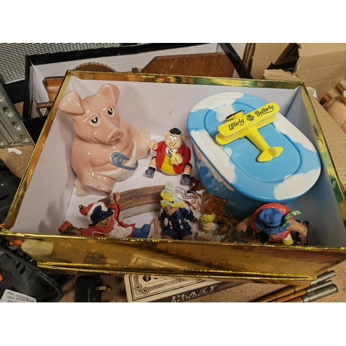 142 - Small Box Of China Including A Natwest Baby Pig, Utterley Butterley Butter Dish, 3 Royal Doulton Pad... 