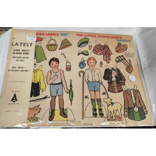 146 - 2 Vintage Story Sheets In Book Form Where Pictures Can Be Cut Out. Includes Through The British Comm... 