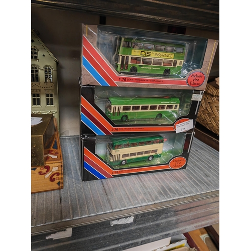 239 - 3 Boxed Exclusive First Edition Diecast Buses