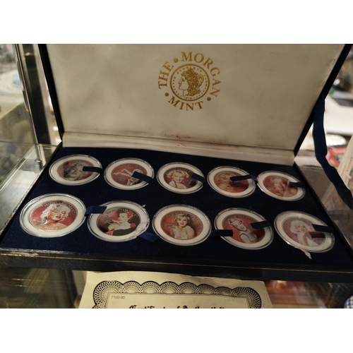 279 - Boxed Set Of Marilyn Monroe Coloured Half Dollar Coin Collection 2004 (10 Coins)