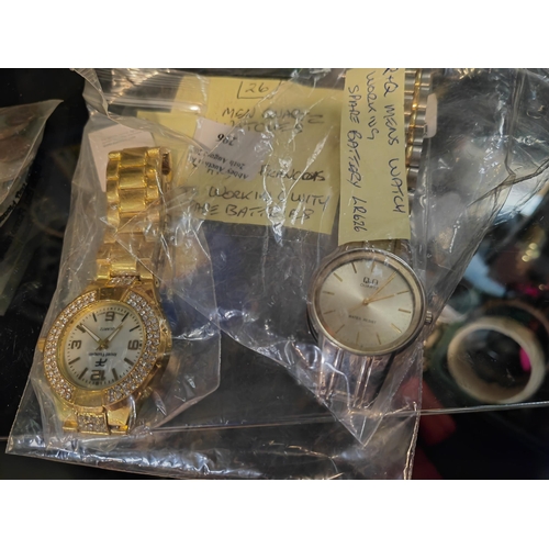 296 - 2 Mens Quartz Watches 1 Q + Q, Other Andre Francois Both Working With Spare Batteries