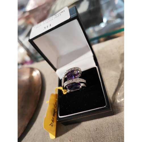 311 - Decorative Purple Stone Dress Ring