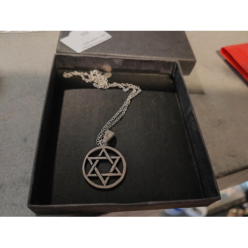 323 - Star Of David Pendant On Silver Chain