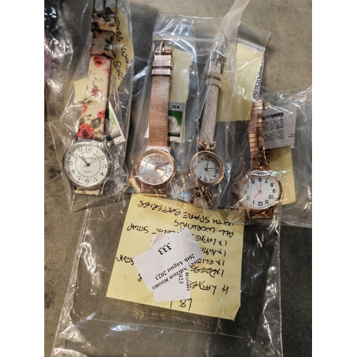 333 - 4 Ladies Watches, Dress Watch White Strap, Elizabeth Rose, Natalie Anderson And Ladies Bracelet Stra... 