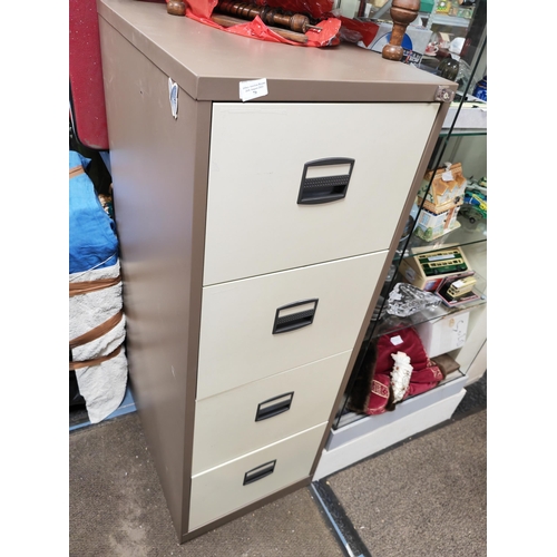 79 - 4 Drawer Metal Filing Cabinet With Key