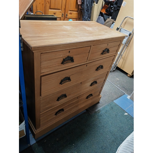 92 - Large Satinwood Chest Of Drawers 2 Over 3