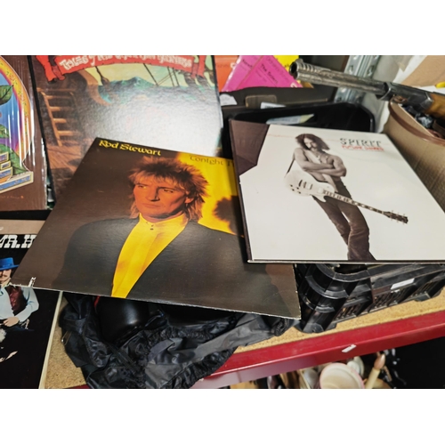 246 - Stack Of Lp Records Including Robert Hunter, Spirit, Rod Stewart, The Byrds, Roxy Music Etc