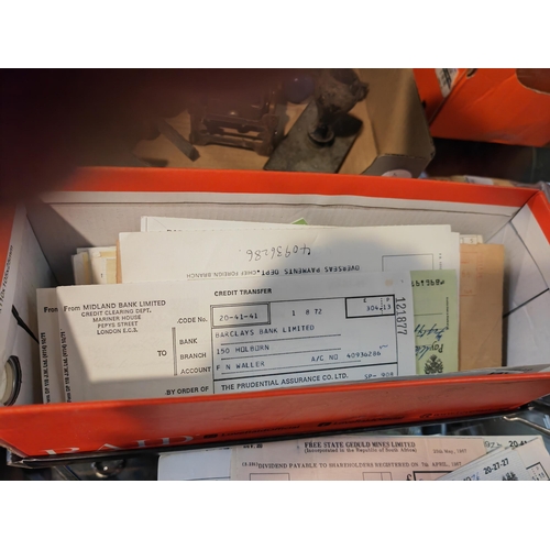 301 - Box Of Vintage Bank Cheques