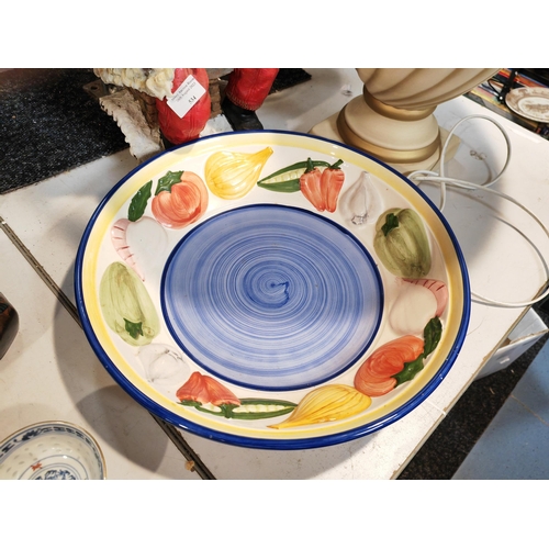 535 - Large Portuguese Fruit Bowl + Plus A British League Poppy Patterned Plate