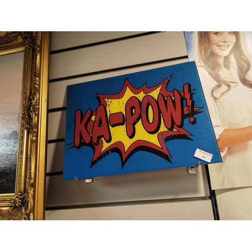 531 - Ka - Pow Glass Sign