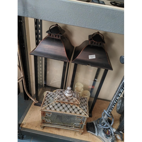 65 - 2  Large 1 Small Hanging Lanterns