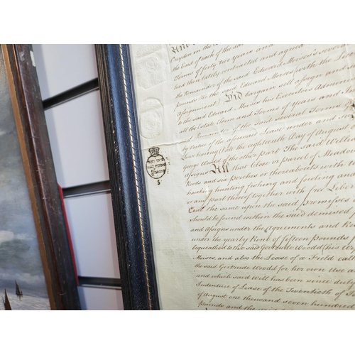 116 - Large Framed Indenture Dated 1787