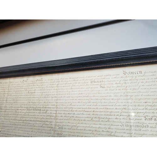 116 - Large Framed Indenture Dated 1787