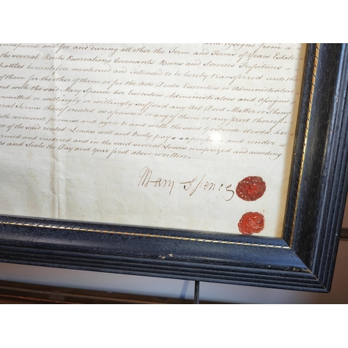 116 - Large Framed Indenture Dated 1787