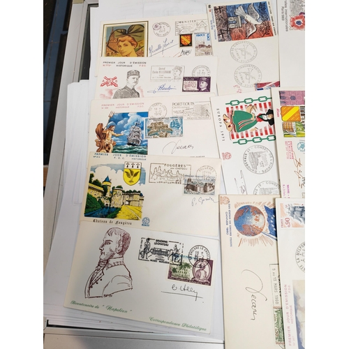 384 - 15 1970'S French First Day Covers Signed