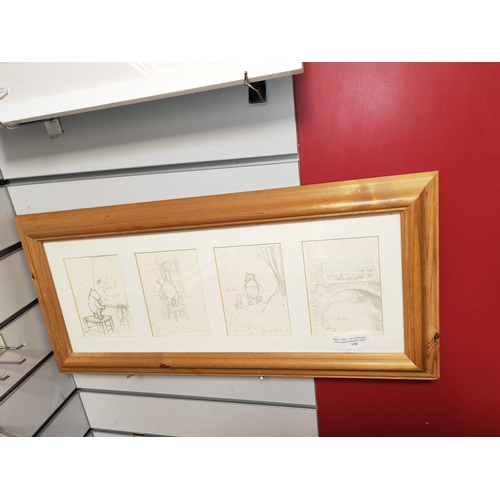 128 - Framed 4 Section Print Of Winnie The Pooh