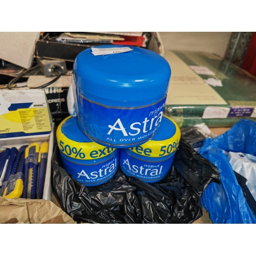 156 - 3 Used Tubs Of Astral Moisturiser Total 1.100Ml
