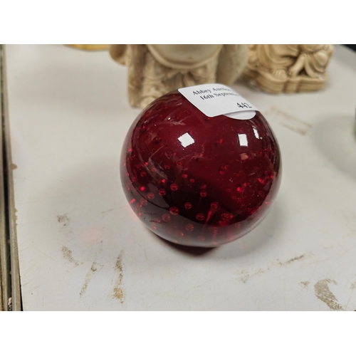 442 - Red Glass Whitefriars Dump Paperweight