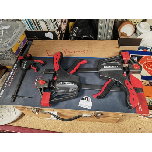 183 - Set Of Parkside G Clamps In Packaging Unused