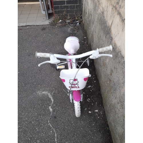 36 - Hello Kitty Girls Push Bike With Basket