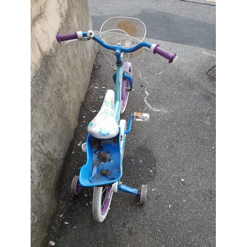 38 - Girls Push Bike With Seat To Back And Basket To Front