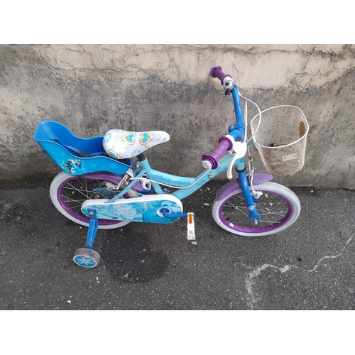 38 - Girls Push Bike With Seat To Back And Basket To Front