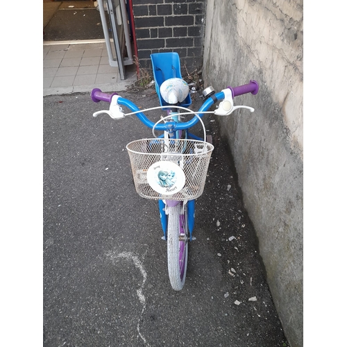 38 - Girls Push Bike With Seat To Back And Basket To Front