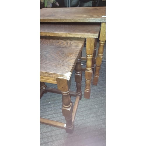 72 - Nest Of 3 Table In Need Of Repair