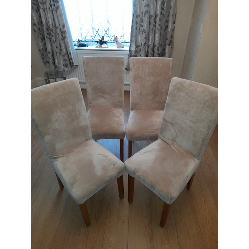 690 - Set Of 4 Dining Chairs With Covers (2 Grey, 2 Brown)