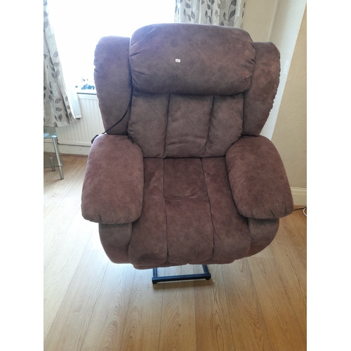 692 - Suede Rise And Recline Chair With Massage Function