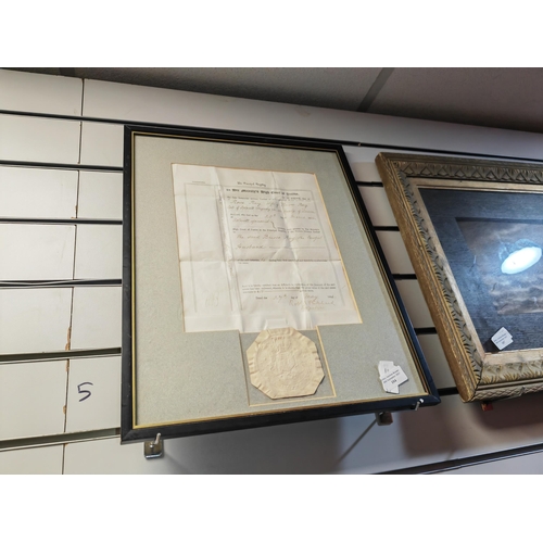 104 - Framed Indenture Dated 1826