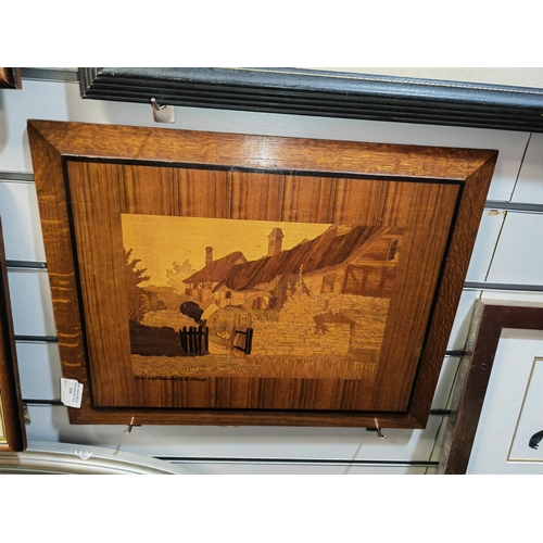 110 - Marquetry Picture Of Anne Hathaway'S Cottage